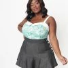 Unique Vintage Plus Size Mint & Fairytale Print Billie Top Sale