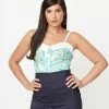 Sale Unique Vintage Mint & Fairytale Print Billie Top