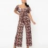 Unique Vintage Mauve Sparkle & Black Floral Velvet Minnelli Jumpsuit