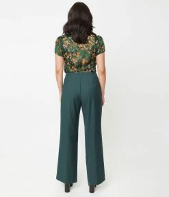 Unique Vintage Teal Wide Leg Rogers Pants