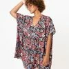 Smak Parlour Black & Purple Retro Floral Roper Caftan