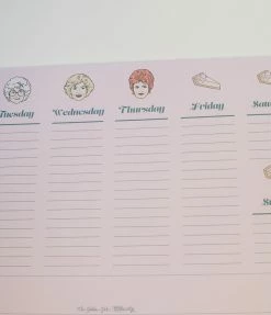 Fan Flair Cakeworthy Golden Girls Weekly Desk Planner
