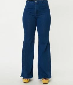 Flying Tomato Medium Indigo Denim High Waist Flare Jeans