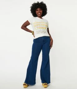 Flying Tomato Medium Indigo Denim High Waist Flare Jeans