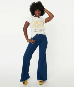 Flying Tomato Medium Indigo Denim High Waist Flare Jeans