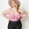 Unique Vintage Plus Size Pink Bandana Print Chessie Crop Top Sale