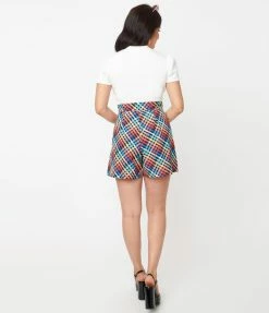 Unique Vintage Rainbow Madras Plaid Joyce Shorts