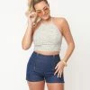 Unique Vintage Blue Denim Summer Love Shorts