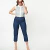Unique Vintage Blue Denim Beyond Basic Capri Jeans Sale