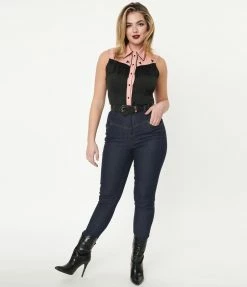 Unique Vintage Blue Denim Skinny Jeans