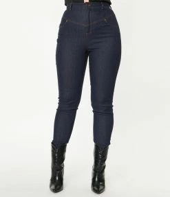 Unique Vintage Blue Denim Skinny Jeans