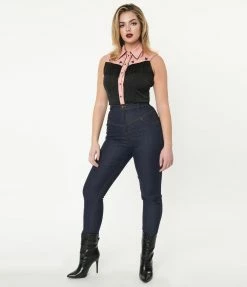 Unique Vintage Blue Denim Skinny Jeans