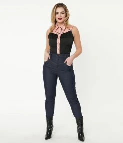 Unique Vintage Blue Denim Skinny Jeans