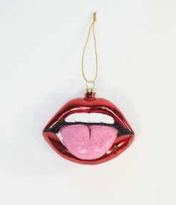 Cody Foster Accessories Rock & Roll Tongue Glass Ornament