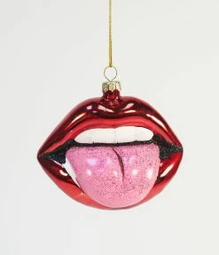 Cody Foster Accessories Rock & Roll Tongue Glass Ornament