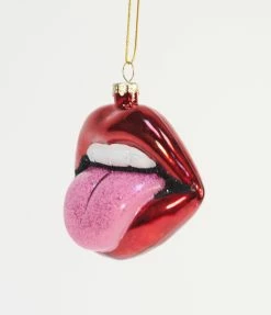 Cody Foster Accessories Rock & Roll Tongue Glass Ornament