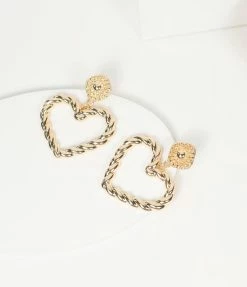 8 Other Reasons Bachelorette 18K Gold Plated Twist Heart Drop Earrings