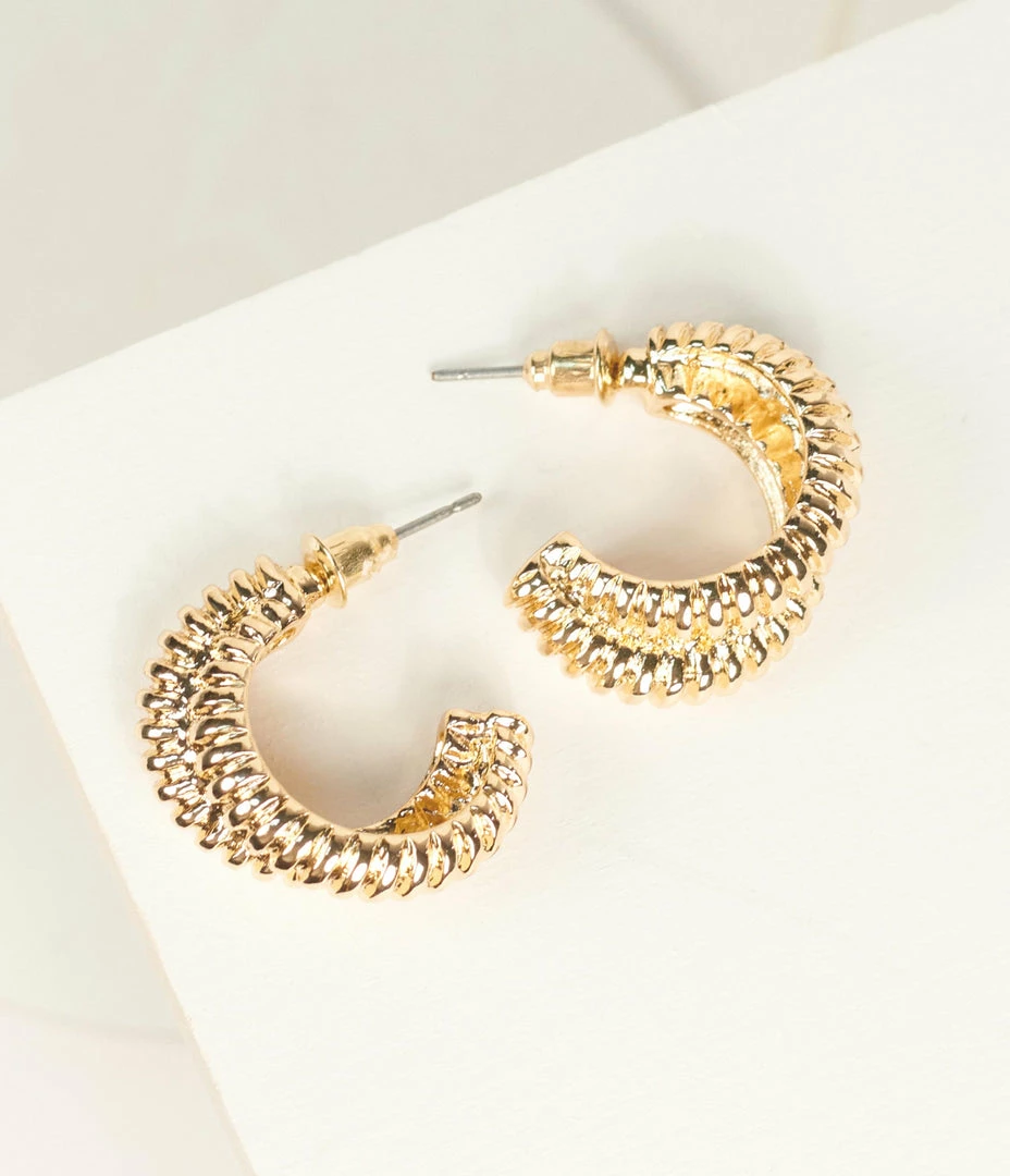8 Other Reasons 14K Gold Plated Tipsy Hoop Earrings Jewelry