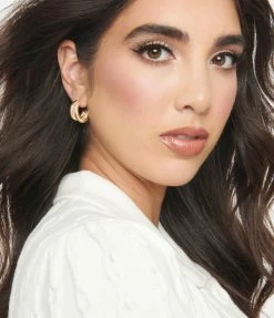 8 Other Reasons 14K Gold Plated Tipsy Hoop Earrings Jewelry