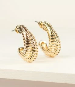 8 Other Reasons 14K Gold Plated Tipsy Hoop Earrings Jewelry