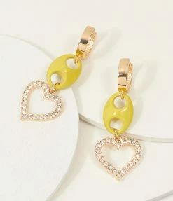 8 Other Reasons 14K Gold Plated Heart Drop Hoop Earrings
