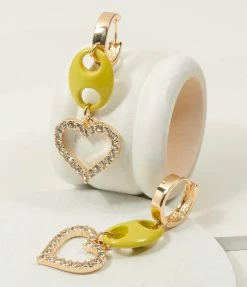 8 Other Reasons 14K Gold Plated Heart Drop Hoop Earrings