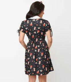 Strawberry Shortcake X Unique Vintage Strawberry Shortcake Print Brady Flare Dress