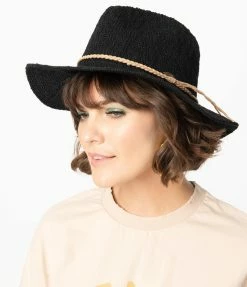Joia Black Tweed Cowboy Hat Hats