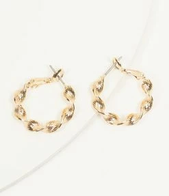 8 Other Reasons 14K Gold Plated Twisted Hoop Earrings Jewelry