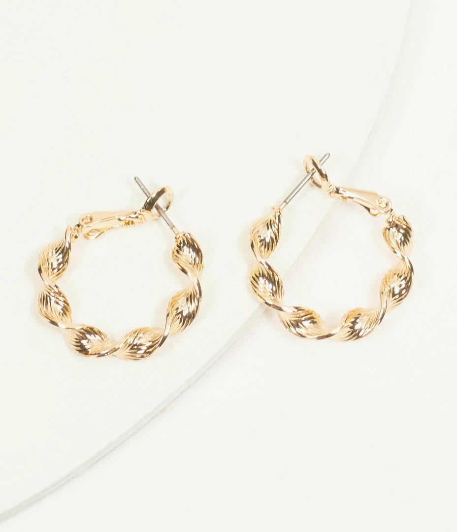 8 Other Reasons 14K Gold Plated Twisted Hoop Earrings Jewelry
