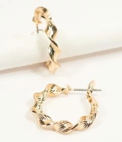8 Other Reasons 14K Gold Plated Twisted Hoop Earrings Jewelry