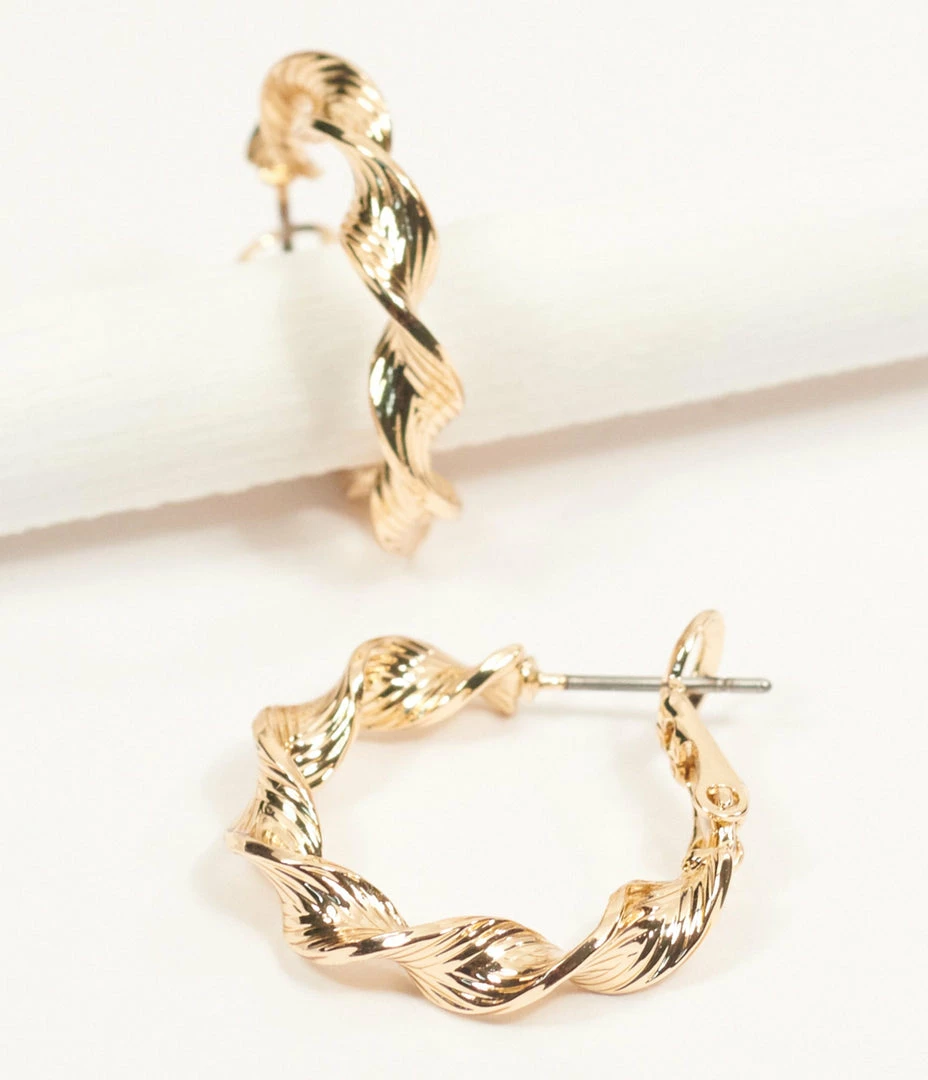 8 Other Reasons 14K Gold Plated Twisted Hoop Earrings Jewelry