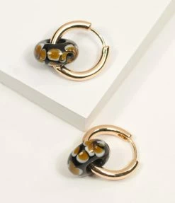 8 Other Reasons 14K Gold Plated Beaded Hoop Earrings Jewelry