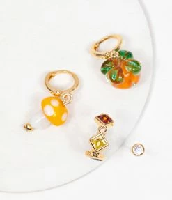 8 Other Reasons Jewelry Rhinestone & Bead 14k Gold Plated Earring Set