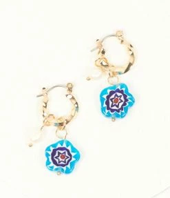 8 Other Reasons 14K Gold Plated & Floral Beaded Sweetie Hoop Earrings