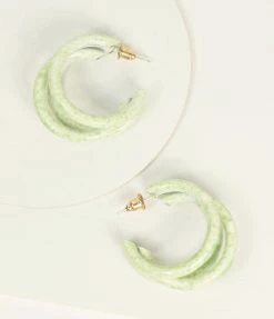 8 Other Reasons Green Speckled Trilogy Hoop Earrings Jewelry