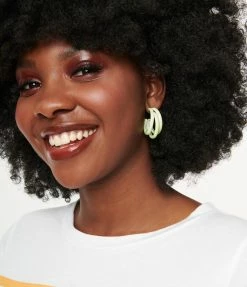 8 Other Reasons Green Speckled Trilogy Hoop Earrings Jewelry