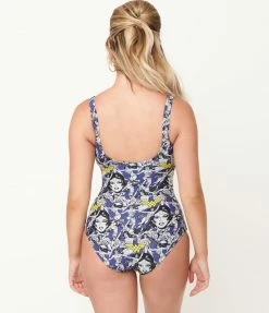 Swimwear DC Comics X Unique Vintage Wonder Woman All Over Print Huntington Swimsuit