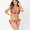 Swimwear Unique Vintage Rust & White Dot Sweet & Sash-y Swim Bottom