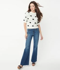 Sneak Peek Sale Medium Blue Denim Flare Jeans