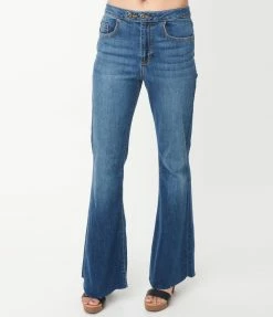 Sneak Peek Sale Medium Blue Denim Flare Jeans