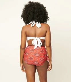 Swimwear Unique Vintage Solid White Forever Glam Swim Top