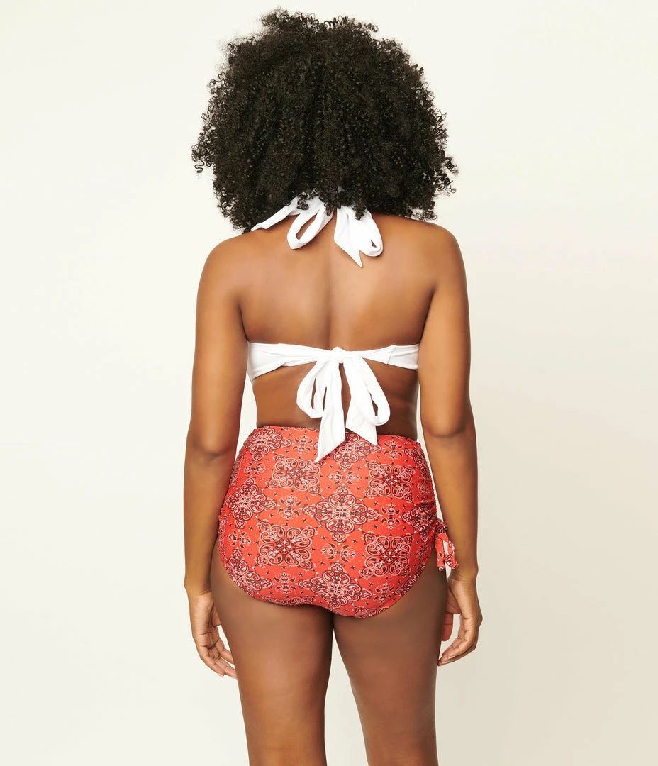 Swimwear Unique Vintage Solid White Forever Glam Swim Top