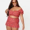 Unique Vintage Plus Size Red Bandana Print Alice Swim Skirt Swimwear