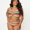Swimwear Unique Vintage Plus Size Serape Stripe Give Us A Ring Swim Top