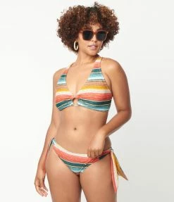 Unique Vintage Serape Stripe Sweet & Sash-y Swim Bottom