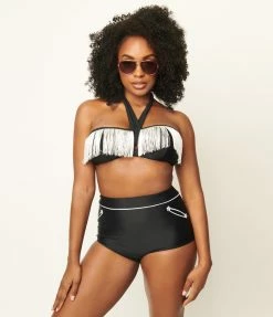 Unique Vintage Black Western Star Mrs Cooper Swim Bottom Swimwear