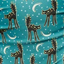 Swimwear Unique Vintage Blue & Spooky Cat Print Provincetown Swim Bottom