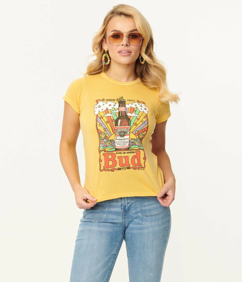 Fan Flair Junk Food Vintage King Of Beers Budweiser Graphic Tee