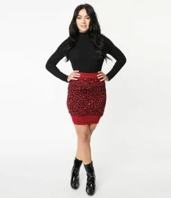 Silver Stop Inc. (Jawbreaker) Red Leopard Print Mini Skirt Sale
